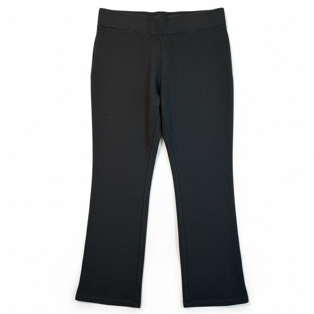 Quince Ultra-Stretch Ponte Kick Flare Pants Charcoal Medium EUC Cropped